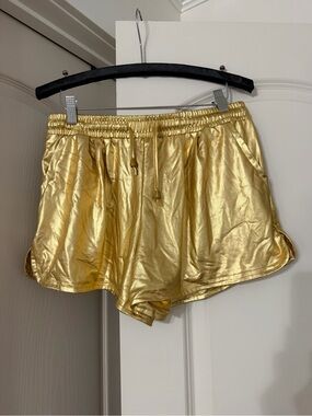 Gold Metallic Women’s Athletic Shorts